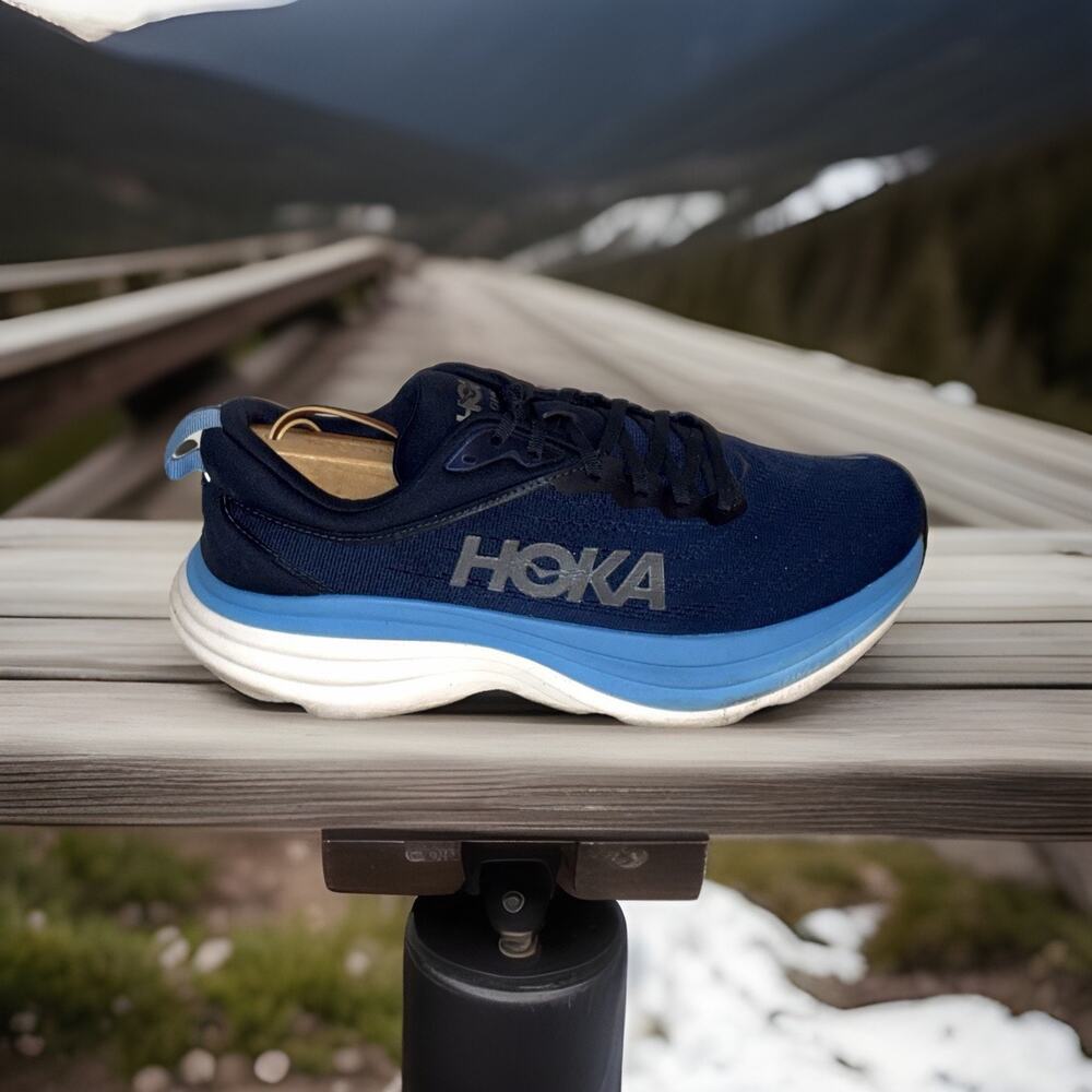 Hoka One Mens Size 10 Extra Wide 2E Bondi 8 OSAA Outer Space Blue Sneakers